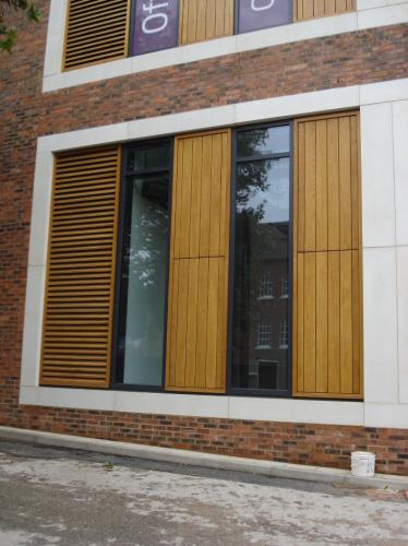 wooden cladding surrounding windows