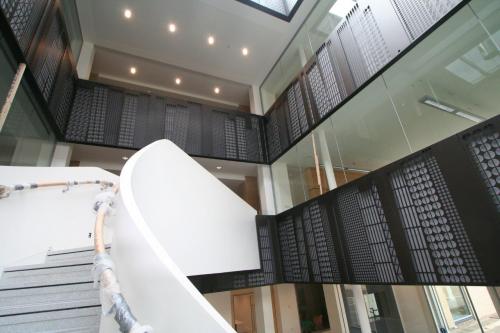 white curved staircase